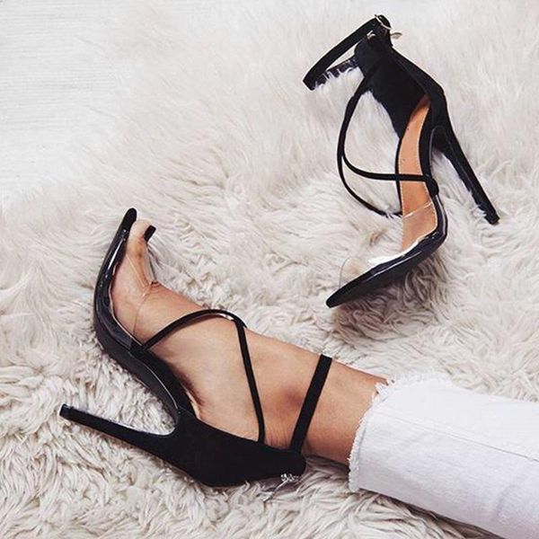 dropship shoes women pvc sandals transparent ankle strap gladiator high heels party cross-tied black dress
dropship shoes women pvc sandals transparent ankle strap gladiator high heels party cross-tied black dress