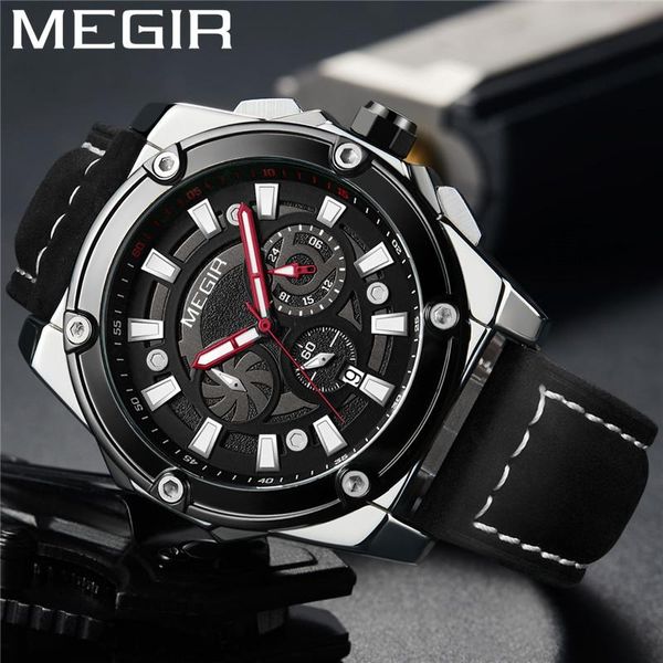 wristwatches megir watch men chronograph military male clock silver genuine leather fashion man sport wristwatch gift 2122, Slivery;brown
wristwatches megir watch men chronograph military male clock silver genuine leather fashion man sport wristwatch gift 2122, Slivery;brown
