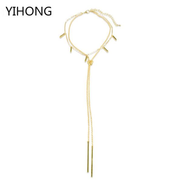 bar charm double layered chain choker multilayered necklace for fashion women jewelry bijoux feme pendant necklaces, Silver
bar charm double layered chain choker multilayered necklace for fashion women jewelry bijoux feme pendant necklaces, Silver
