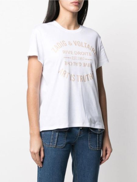 women's t-shirt 2021 summer ladies classic letters champagne gold bronzing printed cotton short-sleeved, White
women's t-shirt 2021 summer ladies classic letters champagne gold bronzing printed cotton short-sleeved, White