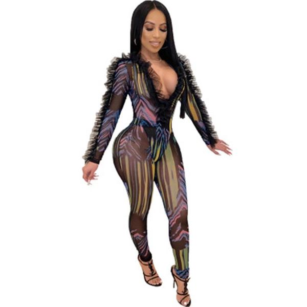 women's tracksuits 3 colors outfits printed long sleeve ruffle v-neck bodysuit and pants two-piece suit for travelling vacation party 2, Gray
women's tracksuits 3 colors outfits printed long sleeve ruffle v-neck bodysuit and pants two-piece suit for travelling vacation party 2, Gray