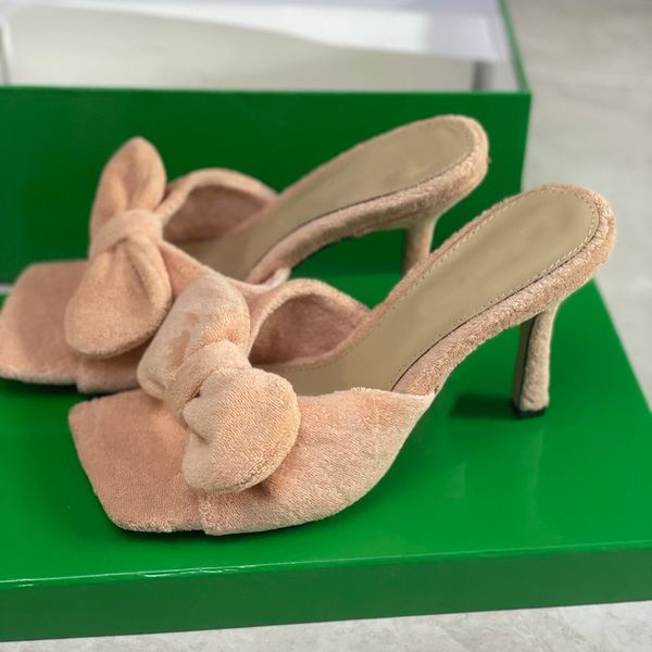 women towel mules unlined sandals bowtie stretch quilted slides high heels sandal designer shoes squared sole beaches slippers big size no39, Black
women towel mules unlined sandals bowtie stretch quilted slides high heels sandal designer shoes squared sole beaches slippers big size no39, Black