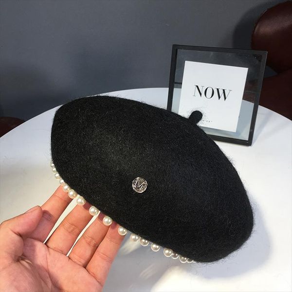 women girl beret warm wool pearl crystal winter beanie hat cap vintage plain hats solid color elegant lady caps, Blue;gray
women girl beret warm wool pearl crystal winter beanie hat cap vintage plain hats solid color elegant lady caps, Blue;gray