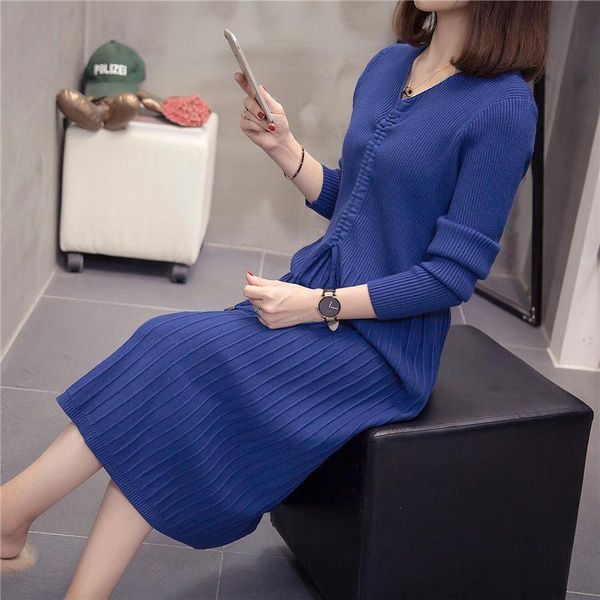 casual dresses pleated dress plus size women's 2021 autumn and winter mid-length sweater knitted v-neck long sleeve y194, Black;gray
casual dresses pleated dress plus size women's 2021 autumn and winter mid-length sweater knitted v-neck long sleeve y194, Black;gray