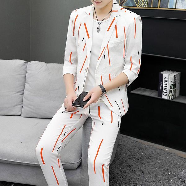 print wedding striped groom tuxedos suits nightclub tow pcs set casual slim business terno masculino 2021 fashion suit men men's & blaz, White;black
print wedding striped groom tuxedos suits nightclub tow pcs set casual slim business terno masculino 2021 fashion suit men men's & blaz, White;black