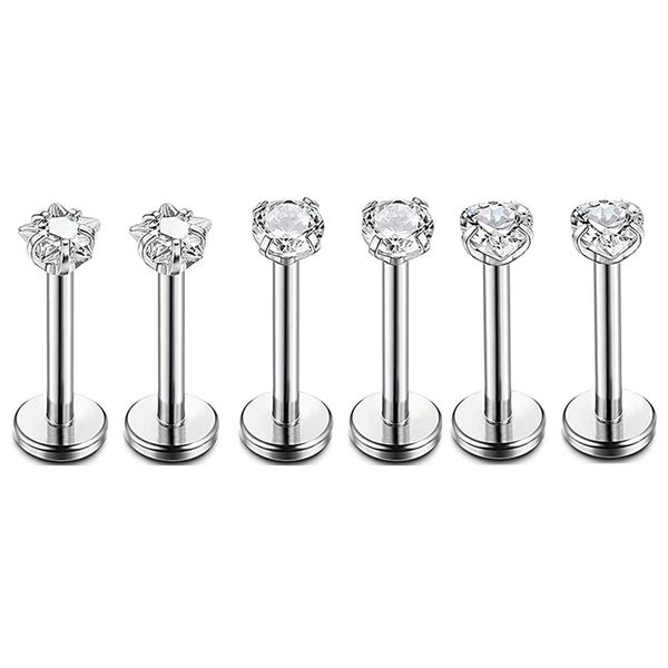 120pcs steel gem cluster ear tragus helix cartilage earring stud labret bar lip rings piercing women jewelry 16g, Silver
120pcs steel gem cluster ear tragus helix cartilage earring stud labret bar lip rings piercing women jewelry 16g, Silver