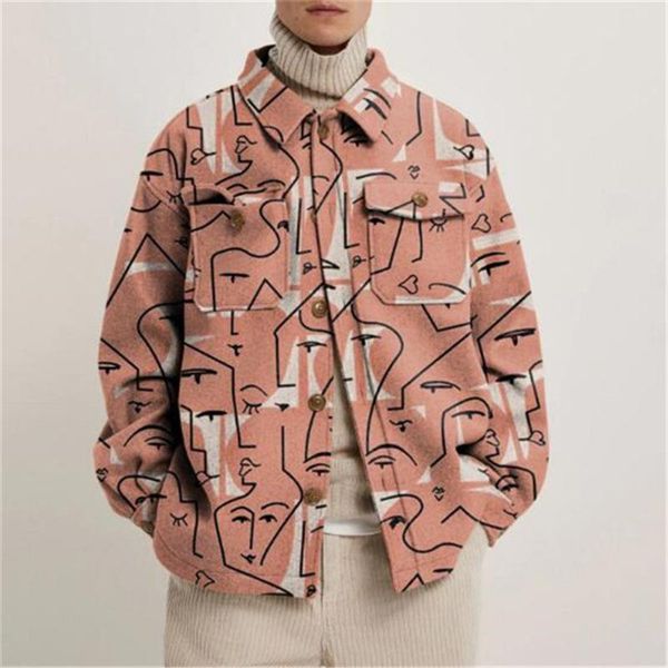 spring autumn products youth men's printed loose lapel trend jacket outerwear coats jackets, Black;brown
spring autumn products youth men's printed loose lapel trend jacket outerwear coats jackets, Black;brown
