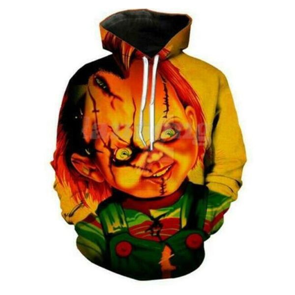 2022 new fashion childs play chucky 3d printed long sleeve loose hooded casual men and women pullover streetwear hoodies a013, Black
2022 new fashion childs play chucky 3d printed long sleeve loose hooded casual men and women pullover streetwear hoodies a013, Black