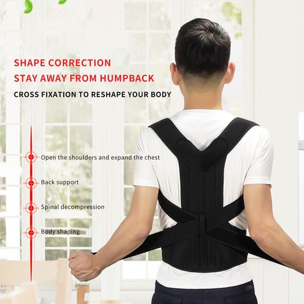 back support brace posture corrector men and women adjustable for upper lower pain relief muscle training, Black;blue
back support brace posture corrector men and women adjustable for upper lower pain relief muscle training, Black;blue