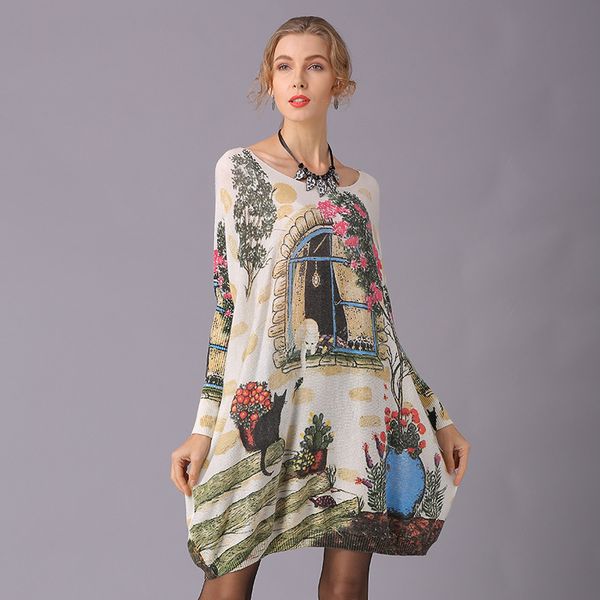 dresses vintage floral print women knitwear long oversized sweater coat wool ladies pullovers sweaters batwing sleeve woman pull femme, Black;gray
dresses vintage floral print women knitwear long oversized sweater coat wool ladies pullovers sweaters batwing sleeve woman pull femme, Black;gray