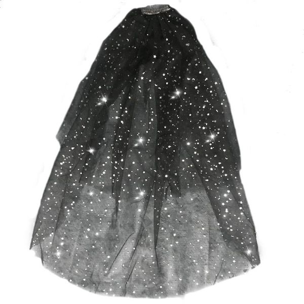 bridal veils blingbling wedding veil short shiny with sequins moon star 2-layer eldow length metal comb velo de novia black white
bridal veils blingbling wedding veil short shiny with sequins moon star 2-layer eldow length metal comb velo de novia black white