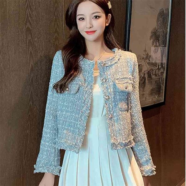 autumn women gold button single-breasted tweed woolen coat round neck long sleeve tassel jacket 210914, Black;brown
autumn women gold button single-breasted tweed woolen coat round neck long sleeve tassel jacket 210914, Black;brown