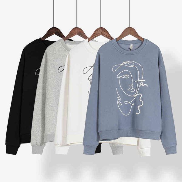 ies woman fleece sweatshirts appliques abstract girls pullover hoodies casual female 210412, Black
ies woman fleece sweatshirts appliques abstract girls pullover hoodies casual female 210412, Black