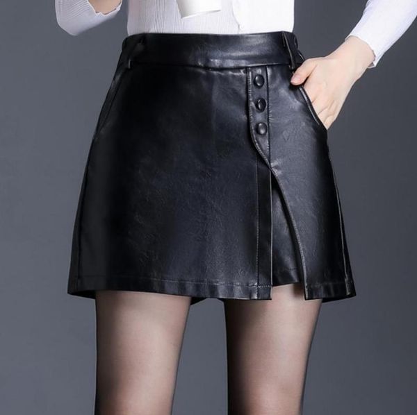 women's shorts women black/red winter autumn irregular a-line pu leather skirt short high waisted wide leg fake two pieces jb16, White;black
women's shorts women black/red winter autumn irregular a-line pu leather skirt short high waisted wide leg fake two pieces jb16, White;black