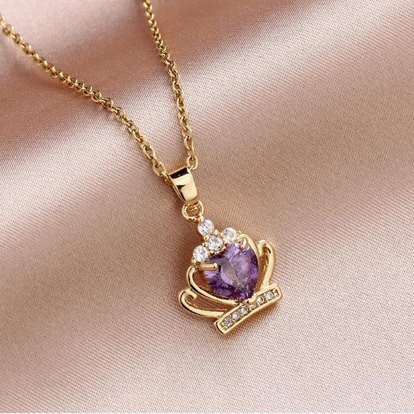 pendant necklaces luxury gold color colorful gems zircon crystal heart necklace for women girls crown jewelry princess girl gift, Silver
pendant necklaces luxury gold color colorful gems zircon crystal heart necklace for women girls crown jewelry princess girl gift, Silver