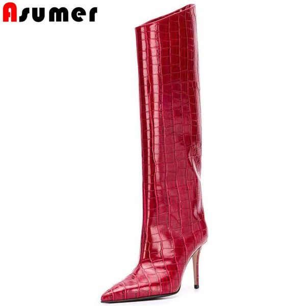 boots asumer plus size 34-43 stiletto high heels knee pointed toe zipper women fashion nightclub party shoes, Black
boots asumer plus size 34-43 stiletto high heels knee pointed toe zipper women fashion nightclub party shoes, Black