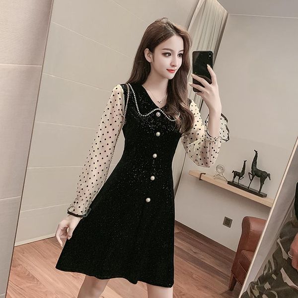 casual dresses coigarsam women one piece korea dress autumn 2022 french style polka dot high waist black robe vestidos, Black;gray
casual dresses coigarsam women one piece korea dress autumn 2022 french style polka dot high waist black robe vestidos, Black;gray