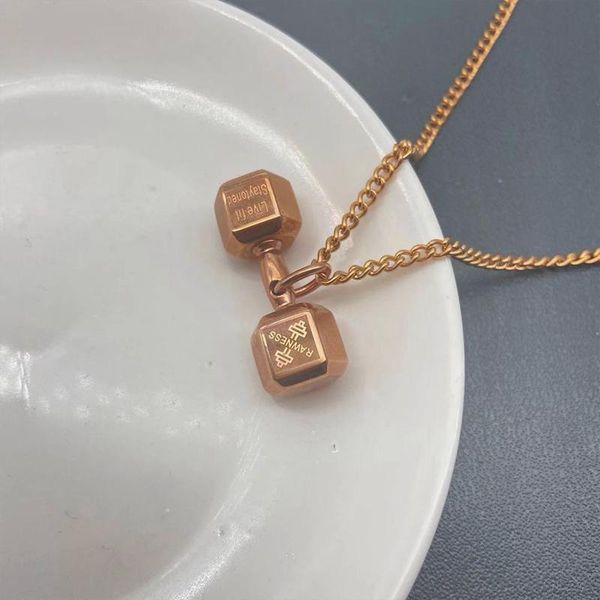 pendant necklaces men necklace stainless steel dumbbell barbell rose gold fitness chain gifts for men's accessories wholesale, Silver
pendant necklaces men necklace stainless steel dumbbell barbell rose gold fitness chain gifts for men's accessories wholesale, Silver