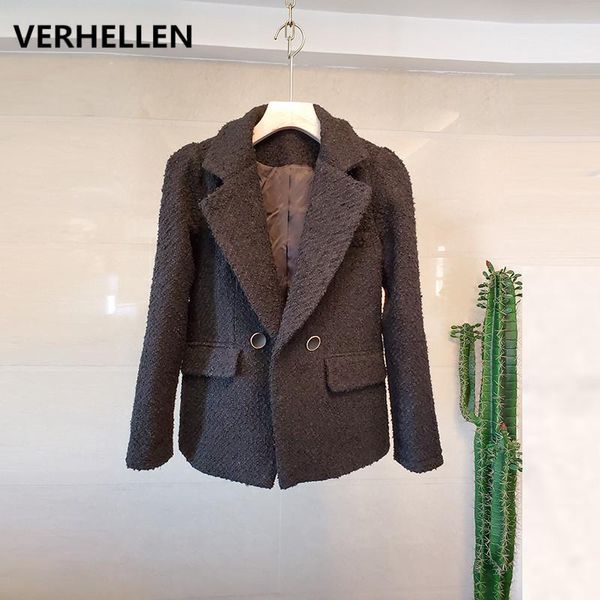 women's jackets verhellen fashion designer runway 2021 spring women long sleeve turn-down collar slim jacket coats office lady, Black;brown
women's jackets verhellen fashion designer runway 2021 spring women long sleeve turn-down collar slim jacket coats office lady, Black;brown