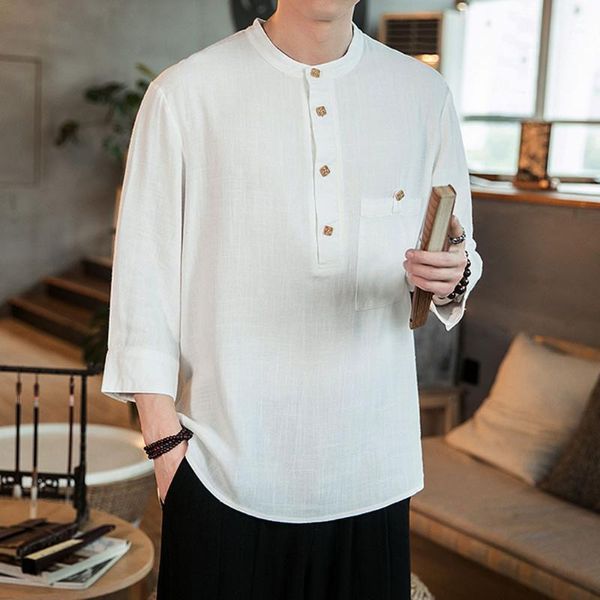 men shirt plus size autumn fashion baggy linen and cotton 3/4 sleeve shirts loose blouse fat chemise homme 5xl 1291, White;black
men shirt plus size autumn fashion baggy linen and cotton 3/4 sleeve shirts loose blouse fat chemise homme 5xl 1291, White;black