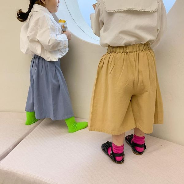spring and summer korean girls wide-legged skirt pants children's nine-point kids cotton loose leisure clothes trousers, Blue
spring and summer korean girls wide-legged skirt pants children's nine-point kids cotton loose leisure clothes trousers, Blue