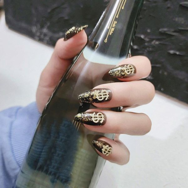 false nails 24pcs artificial tips black ins style fake press on nail long coffin pure color wearable fingernails, Red;gold
false nails 24pcs artificial tips black ins style fake press on nail long coffin pure color wearable fingernails, Red;gold