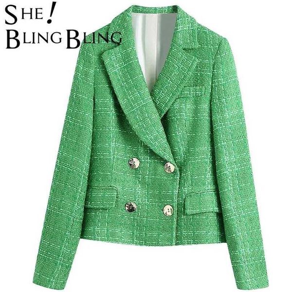 sheblingbling za woman simple green plaid tweed fitted 2 pieces set traf blazers female ol jacket england style short coats 211027, White;black
sheblingbling za woman simple green plaid tweed fitted 2 pieces set traf blazers female ol jacket england style short coats 211027, White;black