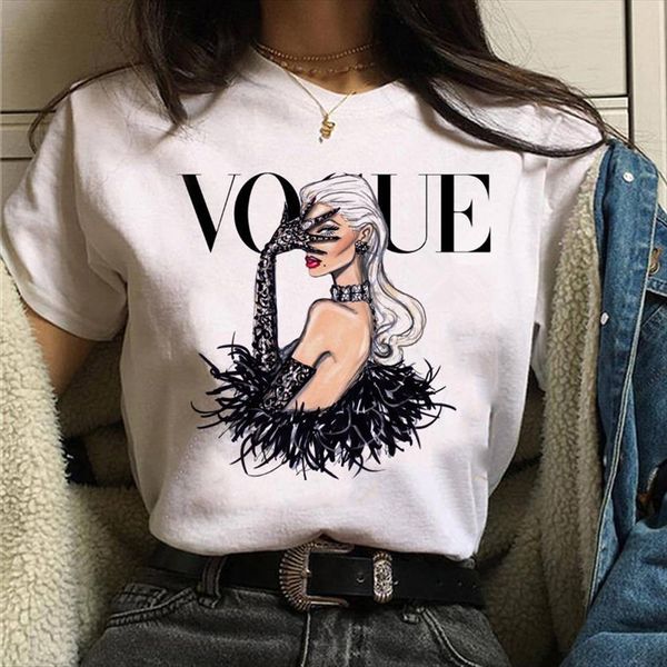 vogue princess aesthetic fashion girls womens t shirt 90s harajuku ulzzang print graphic summer tee female, White 
vogue princess aesthetic fashion girls womens t shirt 90s harajuku ulzzang print graphic summer tee female, White