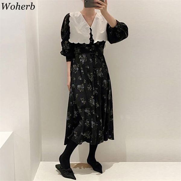vinatge elegant doll collar dress floral print summer korean style maxi party chic es vestidos 210519, Black;gray
vinatge elegant doll collar dress floral print summer korean style maxi party chic es vestidos 210519, Black;gray