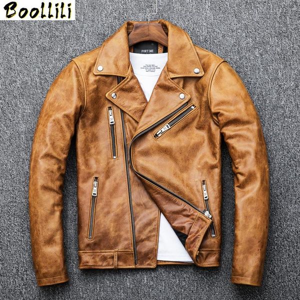 men's leather & faux boollili genuine jacket men oil wax cow coat motorcycle yellow chaqueta cuero hombre 2021, Black
men's leather & faux boollili genuine jacket men oil wax cow coat motorcycle yellow chaqueta cuero hombre 2021, Black