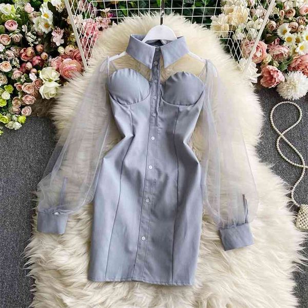 spring autumn temperament dress lapel hanging neck halter stitching mesh sleeves waist thin tube for women uk436 210506, Black;gray
spring autumn temperament dress lapel hanging neck halter stitching mesh sleeves waist thin tube for women uk436 210506, Black;gray