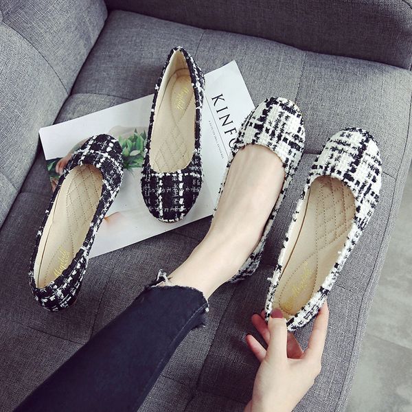 cloth women moccasins plaid round toe shallow flats single shoes korean 34-43 size shallow loafers soft bottom boat shoes femme, Black
cloth women moccasins plaid round toe shallow flats single shoes korean 34-43 size shallow loafers soft bottom boat shoes femme, Black