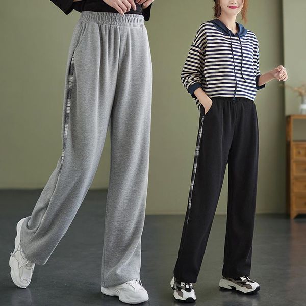 women's pants & capris 2021 korean style loose straight sweatpants elastic waist oversized knit casual, Black;white
women's pants & capris 2021 korean style loose straight sweatpants elastic waist oversized knit casual, Black;white
