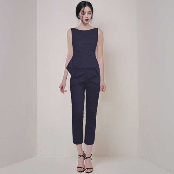 summer fashion casual women 2 piece sets elegant solid color irregular sleeveless slim blouse + pencil pants suit 210531, White
summer fashion casual women 2 piece sets elegant solid color irregular sleeveless slim blouse + pencil pants suit 210531, White