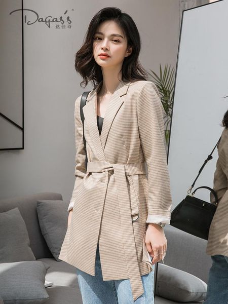 women's trench coats plaid small suit coat korean version 2021 spring and autumn leisure british style pattern korea, Tan;black
women's trench coats plaid small suit coat korean version 2021 spring and autumn leisure british style pattern korea, Tan;black
