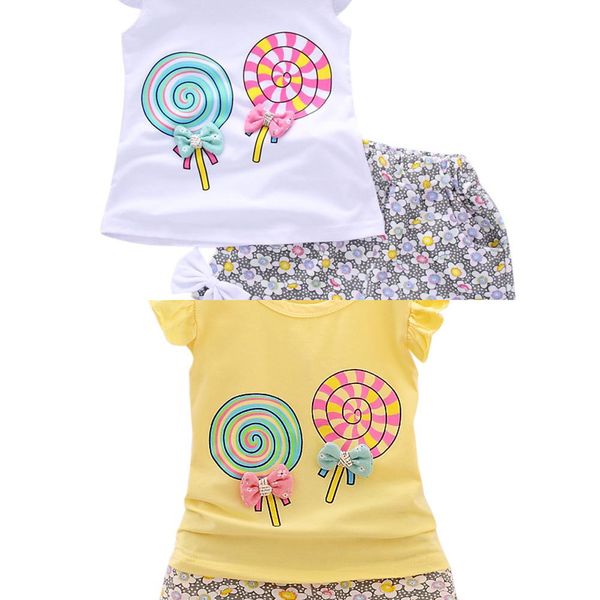clothing sets 2pcs summer girl toddler kids baby girls outfits lolly t-shirt +short pants clothes c0225, White
clothing sets 2pcs summer girl toddler kids baby girls outfits lolly t-shirt +short pants clothes c0225, White