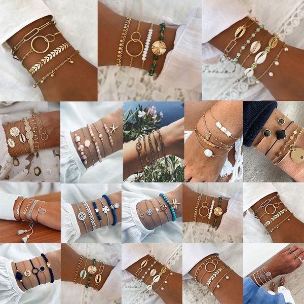bangle bohemian bracelets sets geometric chains clover pearl shell bangles for woman beach holiday fashion jewelry suit accessories, Black
bangle bohemian bracelets sets geometric chains clover pearl shell bangles for woman beach holiday fashion jewelry suit accessories, Black