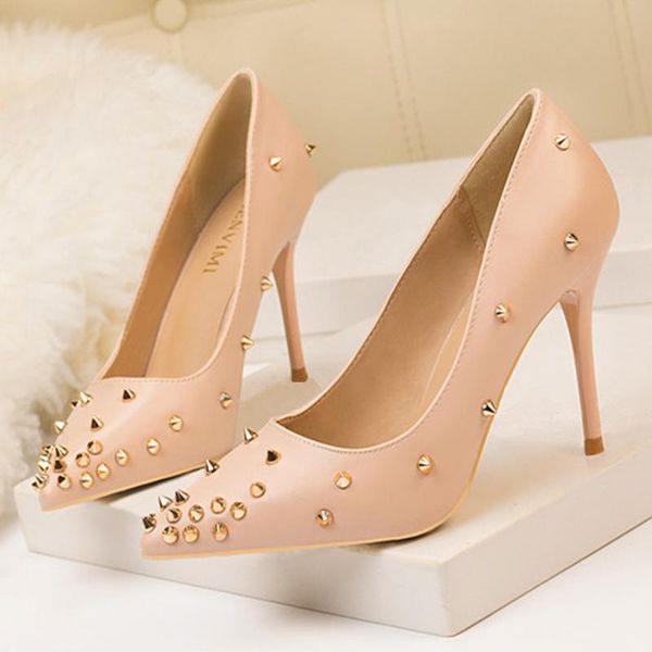dress shoes 2021 fashion rivets pointed toe women pumps solid pu leather women's party female shallow high heels office, Black
dress shoes 2021 fashion rivets pointed toe women pumps solid pu leather women's party female shallow high heels office, Black