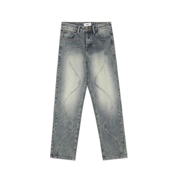 men's jeans high street hip hop straight tube loose wave cut casual double zipper stitched jeans, Blue
men's jeans high street hip hop straight tube loose wave cut casual double zipper stitched jeans, Blue