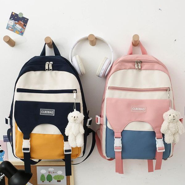 backpack summer fashion women's canvas contrast color school bag for girls large capacity with many pockets travel bags
backpack summer fashion women's canvas contrast color school bag for girls large capacity with many pockets travel bags