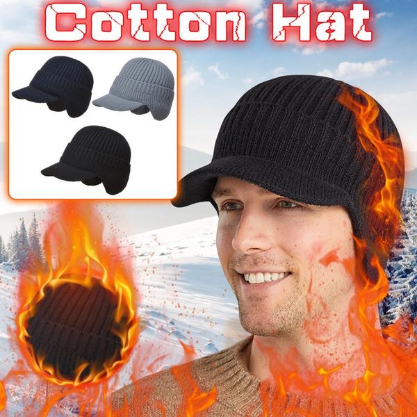 men wool knitted hat autumn and winter thick beanie outdoor windproof warm ear solid berets hats, Black;white
men wool knitted hat autumn and winter thick beanie outdoor windproof warm ear solid berets hats, Black;white