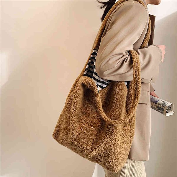 plush shoulder bags for women simple fashion warm fabric large capacity shopping bag soft canvas tote ladies cute bear handbags
plush shoulder bags for women simple fashion warm fabric large capacity shopping bag soft canvas tote ladies cute bear handbags