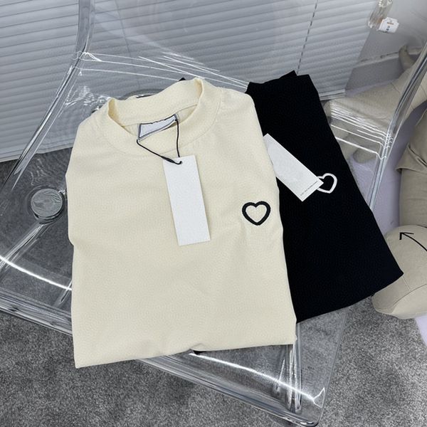 luxury design summer lovers chest love letter embroidery round neck short sleeve men's and women's simple fashion loose t-shirt, White
luxury design summer lovers chest love letter embroidery round neck short sleeve men's and women's simple fashion loose t-shirt, White