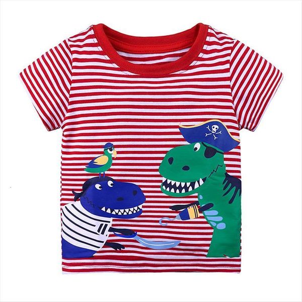 baby boys cartoon t shirt kids striped short sleeve summer printed dinosaur pirates for girl shirts, Blue
baby boys cartoon t shirt kids striped short sleeve summer printed dinosaur pirates for girl shirts, Blue