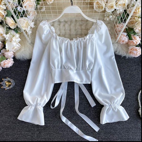 casual bandage sext square collar womens blouses flare long sleeve short vintage white black fashion blusas
casual bandage sext square collar womens blouses flare long sleeve short vintage white black fashion blusas