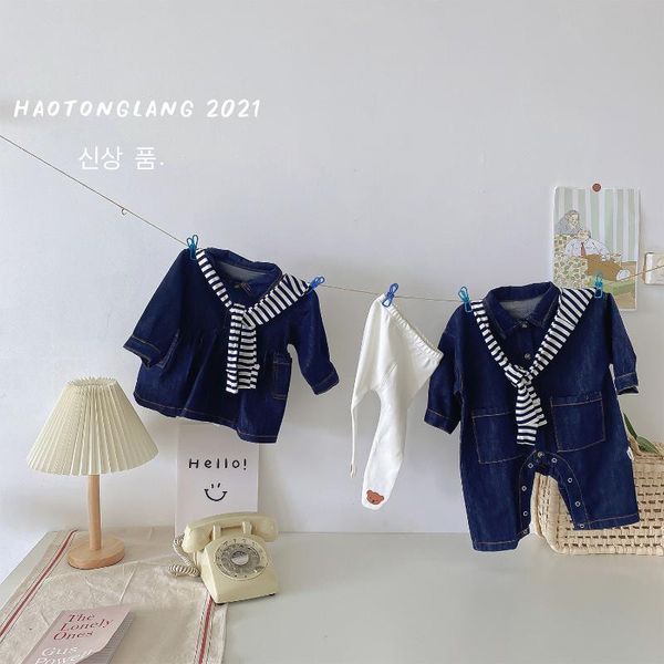jumpsuits 2021 born brother sister matching clothes boys jeans jumpsuit romper infant girls denim dress set autumn fashion baby outfits, Blue
jumpsuits 2021 born brother sister matching clothes boys jeans jumpsuit romper infant girls denim dress set autumn fashion baby outfits, Blue