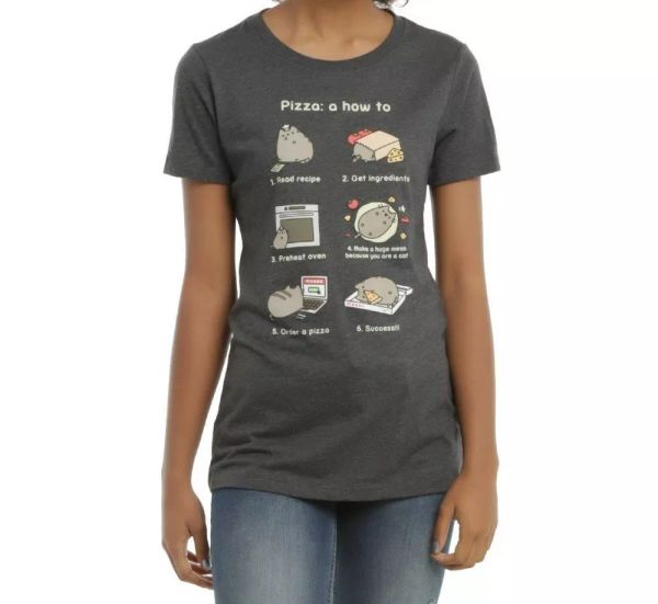 pusheen the cat pizza instructions girls junior t-shirt nwt licensed & official, White;black
pusheen the cat pizza instructions girls junior t-shirt nwt licensed & official, White;black