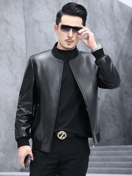 men's leather & faux 2021 spring autumn sheepskin real jacket men clothes fashion coat plus size genuine coats a216, Black
men's leather & faux 2021 spring autumn sheepskin real jacket men clothes fashion coat plus size genuine coats a216, Black