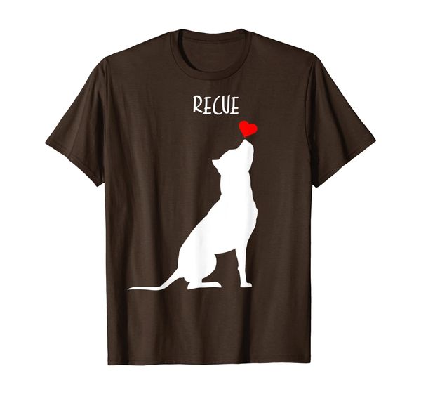 rescue dog pitbull drawing t-shirt, White;black