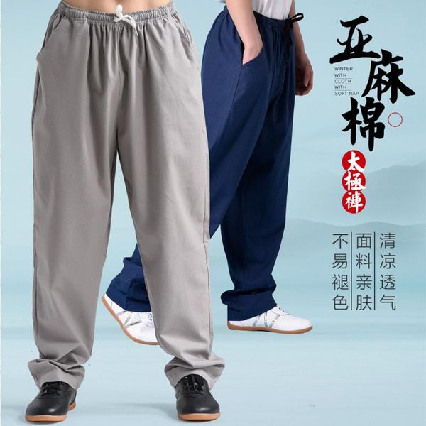 men's pants linen cotton tai ji and women's spring autumn chi clothing martial arts, Black
men's pants linen cotton tai ji and women's spring autumn chi clothing martial arts, Black